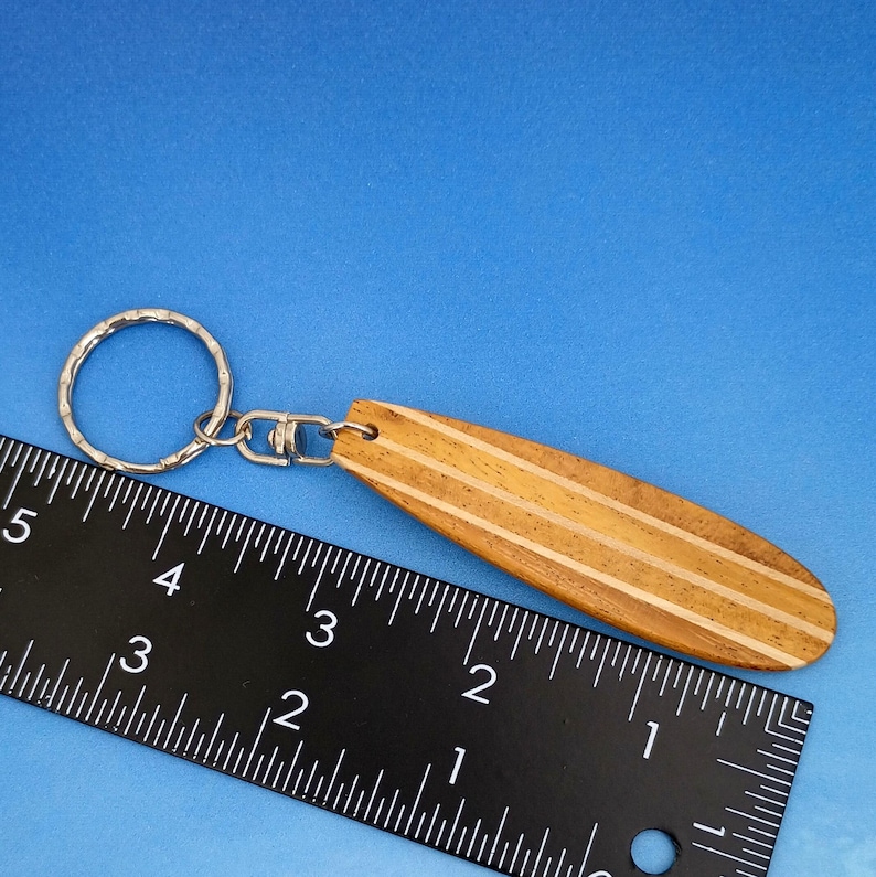 Wood Surfboard SUP Key Chain, Single Fin Long Board, Key Ring, Surfer ...