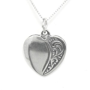 Heart Sterling Silver Love Pendant Charm or Necklace 1880