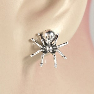 Earrings Spider Sterling Silver Insect Minimal Pierced Small Ear Studs Pair or Single 3408