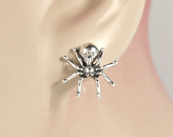 Earrings Spider Sterling Silver Insect Minimal Pierced Small Ear Studs Pair or Single 3408