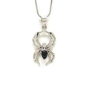 Spider Sterling Silver Set Charm-Pendant Necklace and Ear Wire Earrings 1869-1708