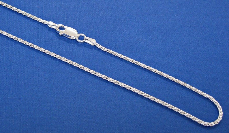 Necklace Sterling Silver Diamond Cut Wheat Chain 16, 18, 20, 24, 30 Inches 1.5mm Style 271 image 2