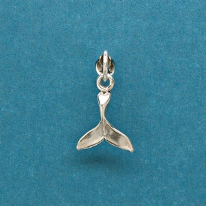 Whale Tail Sterling Silver Sea Life Mini Beach Ocean Charm for Bracelet or Anklet 1795
