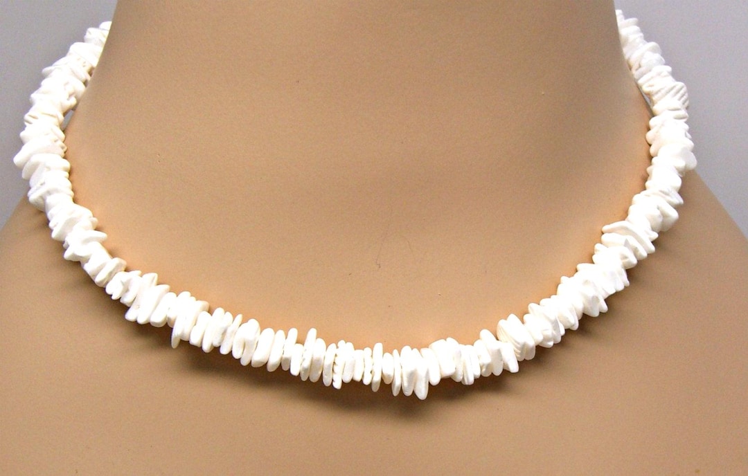 Buy Puka Seashell Necklace or Choker White Square Cut Chip Lengths  14-15-16-18-20 Inches Surfer SUP Youth to Adult 7065 Online in India
