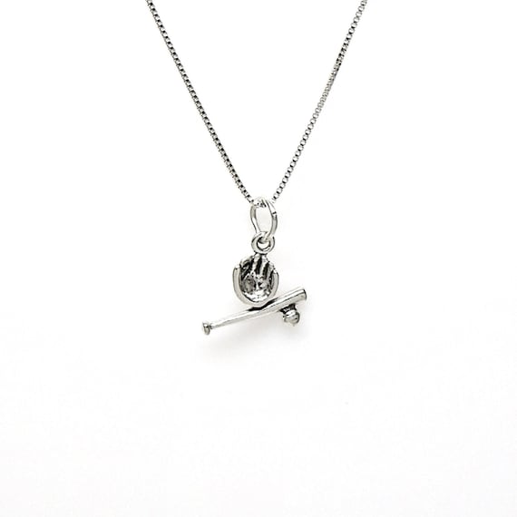 Small Bat Ball and Glove Charm Sterling Silver Small Bat Ball and Glove Charm Sterling Silver