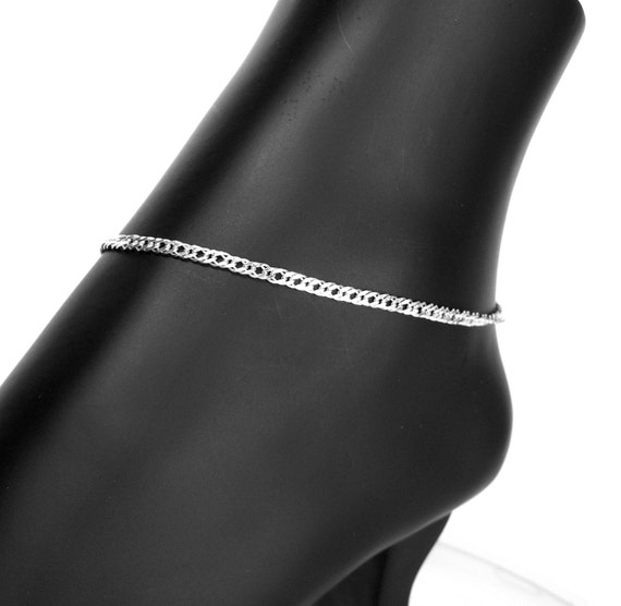 9/’/’ to 10/’/’ 5 Coins Design Wellme Sterling Silver Multi-Layer Anklet Adjustable Curb Chain Ankle Bracelet