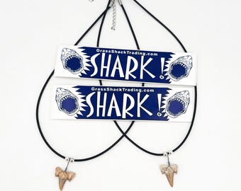 TWO Fossil Shark Tooth Necklaces and Stickers. 7204-BDS-M-LA