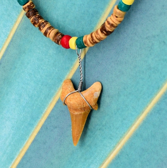 Collier homme dent de requin – Cordon cuir et argent 925