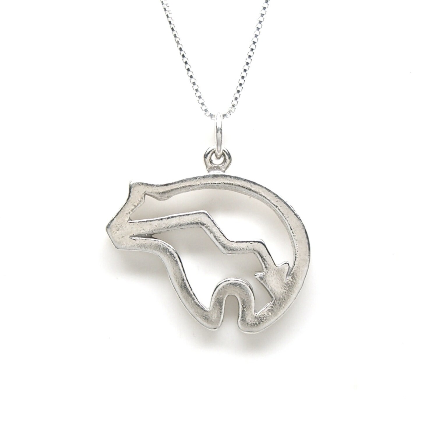 Heartline Spirit Bear Sterling Silver Open Design Native