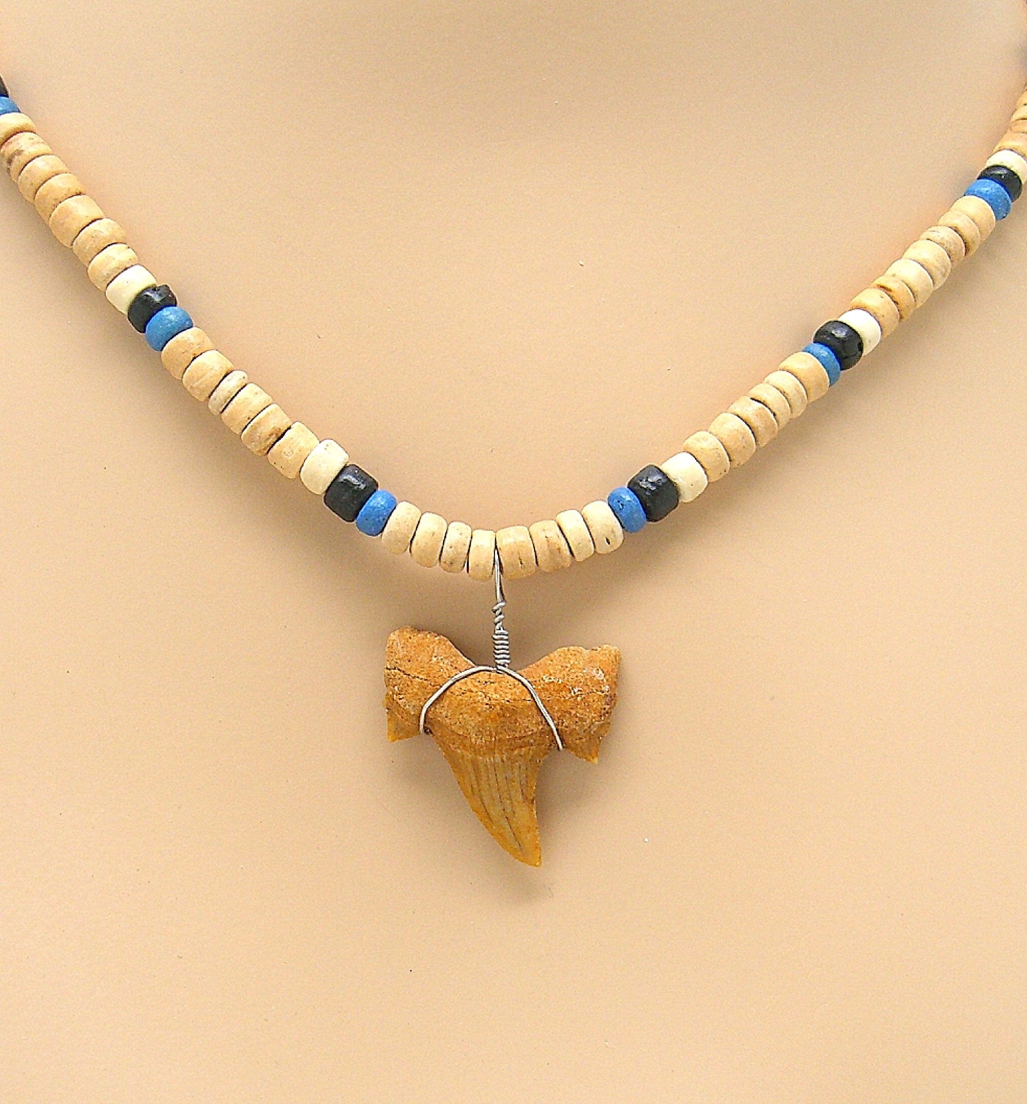 Beaded shark on sale tooth necklace