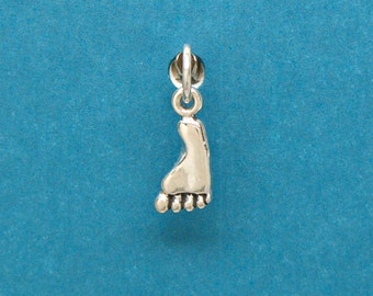 Bare Foot Sterling Silver Mini Beach Charm for Bracelet or Anklet 1770