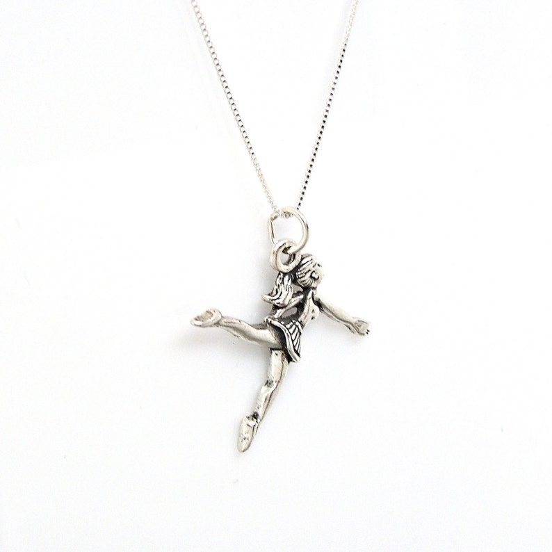 Ballerina Girl Ballet Dancer Sterling Silver Charm Pendant or Necklace 2007 image 2