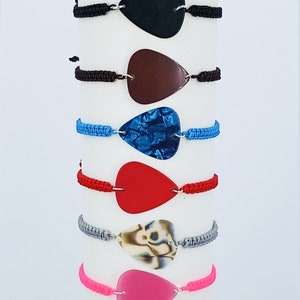 Guitar Pick Bracelet Adjustable Braided Cord 5 to 9 Inches 1017-GP