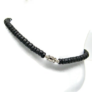 Anklet or Bracelet Black Coconut, Heishi and Puka Shell Beads Hawaiian Surfer SUP 5209 6267 image 6
