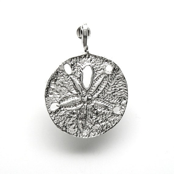 Sand Dollar Sterling Silver Sea Shell Beach Charm Pendant N32