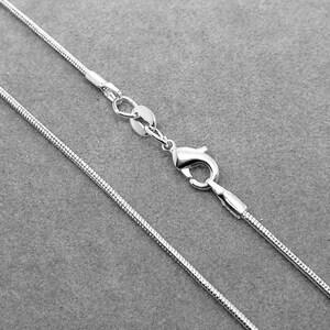 16, 18, 20, 24 or 30 Inch Silver Plated Snake Chain Necklace, Add Pendant or Charm 1mm Style 632 image 2