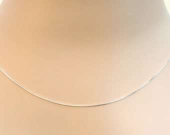 Sterling Silver Box Chain 15, 16, 18, 20, 24, 30 Inch for Necklace Choice of Quantity .7mm Style 120