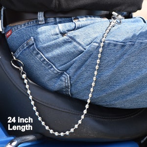 Biker Wallet Chain 18 24 30 9.5mm Ball Bead Chain Trucker Skater Rocker Hip Hop Punk Rock Option Add Key Fob image 5