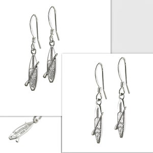SUP Ear Wires Earrings 925 Sterling Silver Jewelry Stand Up Paddle Board Tri Fin Wave Rider or Racer Model