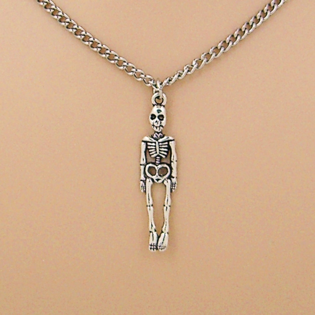 Halloween Halskette Hand-Knochen Mit Totenköpfen - Gruseliger Schmuck Für Cosplay