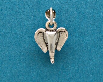 Elephant Head Sterling Silver Wild Animal Mini Charm for Bracelet Anklet 1705