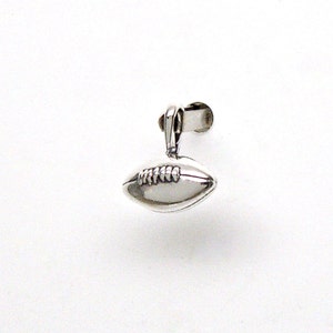 Football Sterling Silver Small Solid Sports Charm Pendant for Bracelet or Necklace 2001