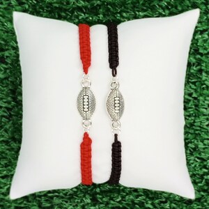 Football Bracelet Adjustable Braided Cord 5 to 9 Inches Choice of 19 Colors, Team Packs Too 1017-326 image 6