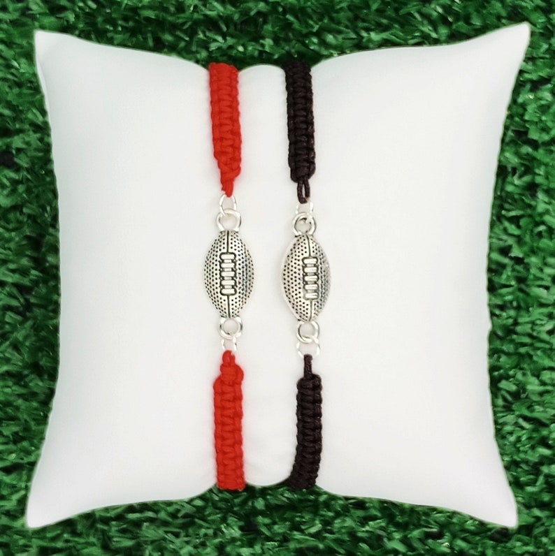 Football Bracelet Adjustable Braided Cord 5 to 9 Inches Choice of 19 Colors, Team Packs Too 1017-326 image 6