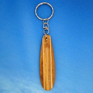 Wood Surfboard SUP Key Chain, Single Fin Long Board, Key Ring, Surfer ...