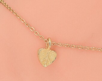 Anklet or Bracelet Tiny Peace Sign Heart on Gold Plated Cable Chain 7, 8, 9, 10, 11 or 12 Inches 1005-Peace Heart