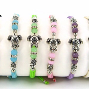 Sea Turtle Pineapple Bracelet or Anklet Adjustable Macrame Cord, 6 Colors 5013