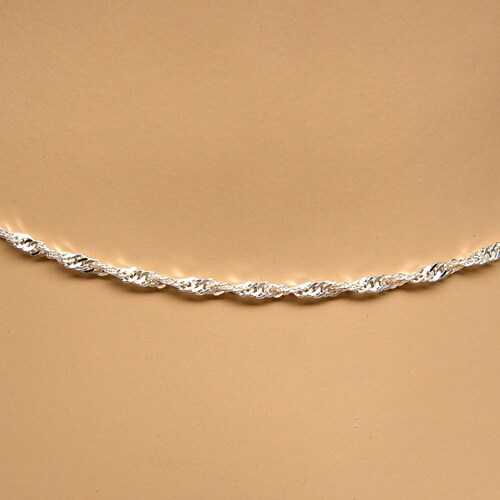 Sterling Silver Necklace Chain Singapore Twist 16 18 20 24 Etsy