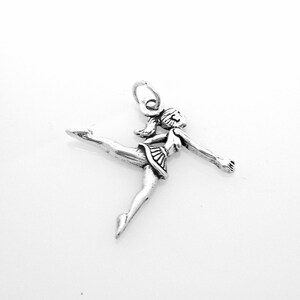 Ballerina Girl Ballet Dancer Sterling Silver Charm Pendant or Necklace 2007 image 3