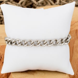 ブレスレット カーブ キューバンリンク スチールチェーン 7インチ メンズ レディース ユニセックス 1026-07