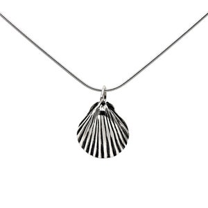 Scallop Sea Shell Sterling Silver 3D Beach Pendant Charm or Necklace 1829 image 4