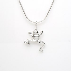 Tree Frog Sterling Silver Animal Pendant Charm or Necklace 2084
