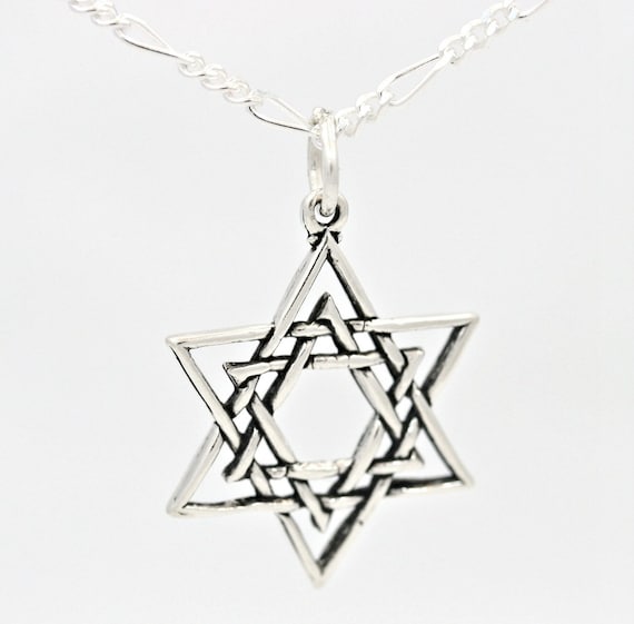 Star of David Sterling Silver Religious Judaism Charm Pendant or Necklace 2222