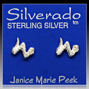 Earrings Snake Sterling Silver Minimal Reptile Pierced Tiny Ear Studs E12
