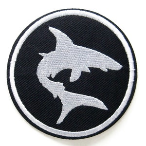 Shark Embroidered Applique Patch Iron on or Sew on Beach Jaws Nautical 3 Inch 8461