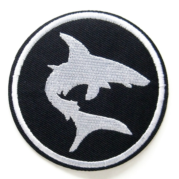 Shark Embroidered Applique Patch Iron On Sew On Beach Jaws Nautical 3 Inch 8461