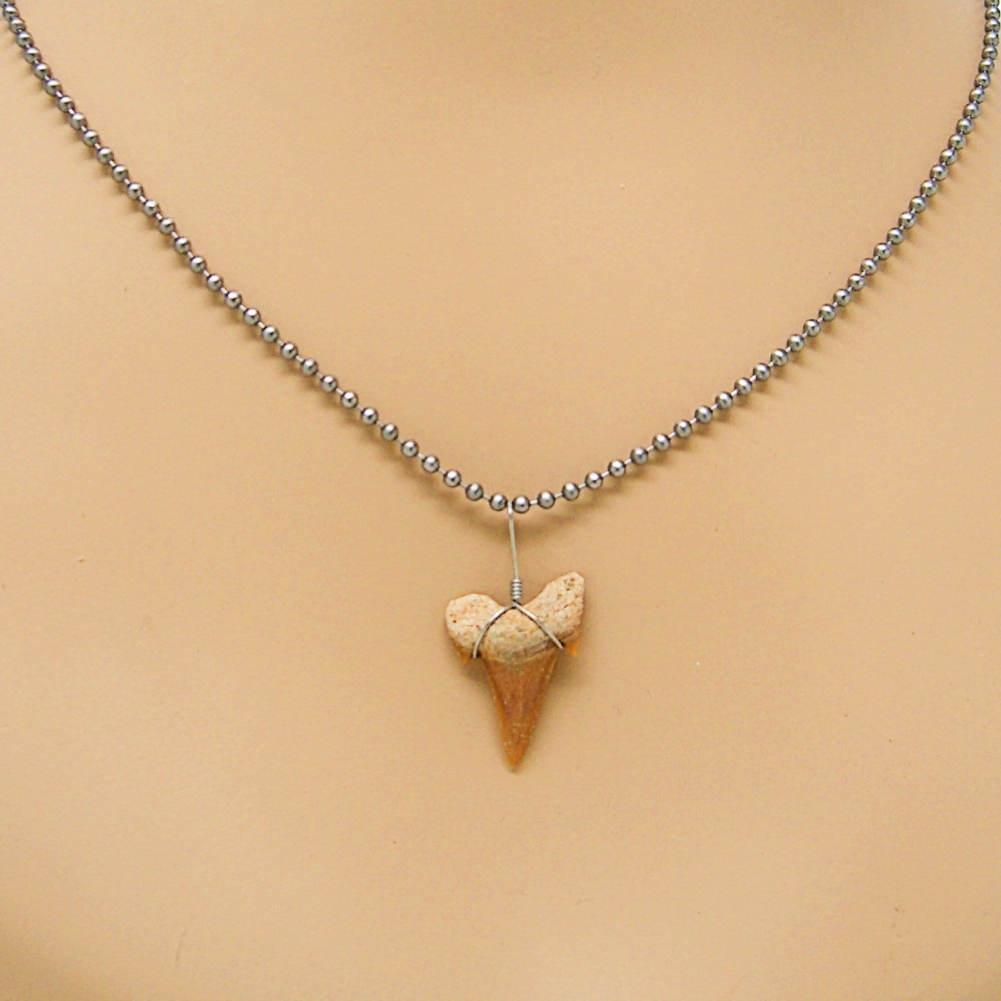 Shark Tooth Youth Necklace Bead Chain 13-14-15-16-17-18 Inch