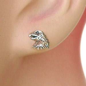 Earrings Eagle Head Bird Sterling Silver Minimalist Pierced Tiny Ear Studs, Post Earrings 3484