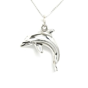 Dolphin Sterling Silver Sea Life Beach Charm Pendant or Necklace 1892
