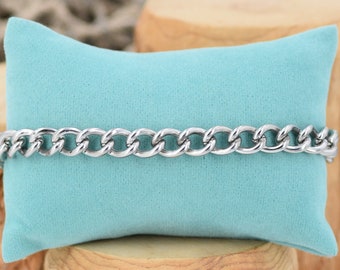 Bracelet, Anklet Curb Cuban Link Steel Chain 9 Inches Men Women Unisex 1026-09