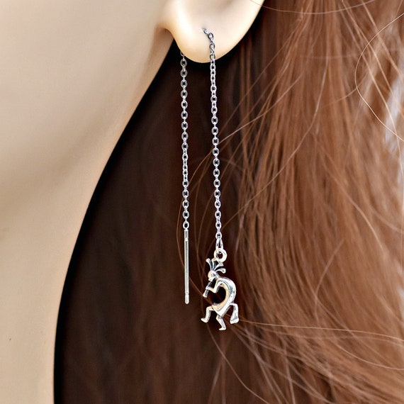 Sterling Silver Mini Flute Playing Kokopelli Facing Left Charm