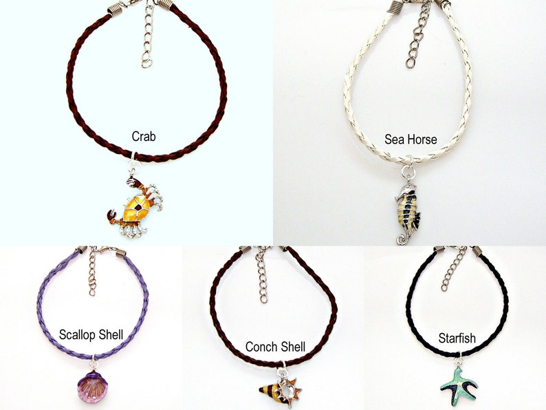 Bracelet or Anklet Adjustable Crab Conch Shell Scallop Etsy