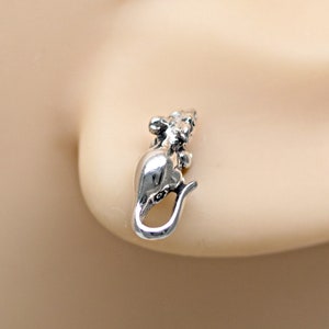 Earrings Mouse Mice Sterling Silver Animal Pet Minimalist Tiny Ear Studs 3434