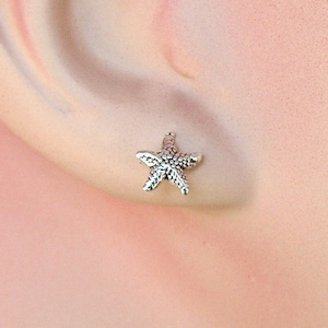 Earrings Starfish Sterling Silver Minimal Pierced Tiny Ear Studs Beach Jewelry 3477