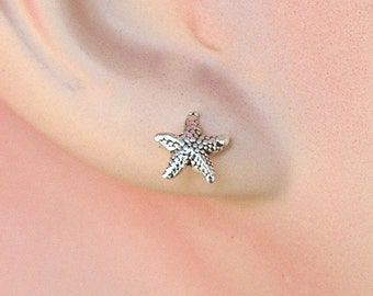 Earrings Starfish Sterling Silver Minimal Pierced Tiny Ear Studs Beach Jewelry 3477