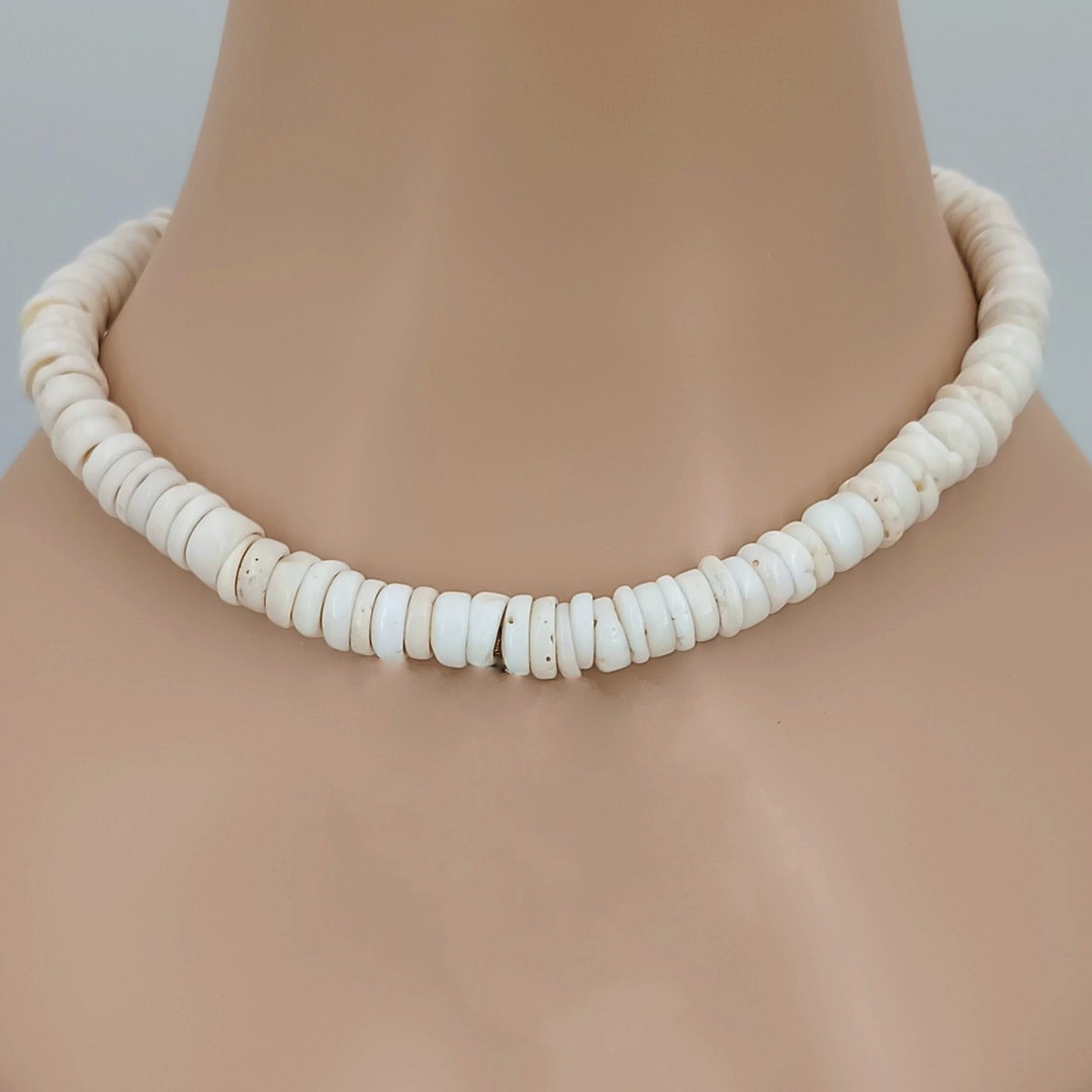 Large Puka Shell Necklace Chunky 11-12mm Real Sea Tumbled Round ...